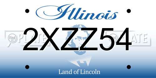 2XZZ54 Illinois License Plate