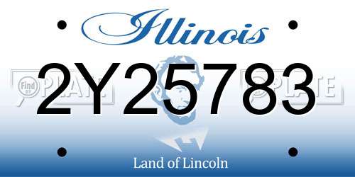 2Y25783 Illinois License Plate