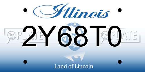2Y68T0 Illinois License Plate