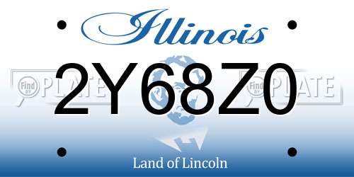 2Y68Z0 Illinois License Plate