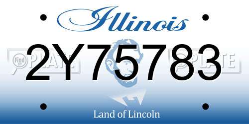 2Y75783 Illinois License Plate