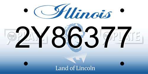 2Y86377 Illinois License Plate