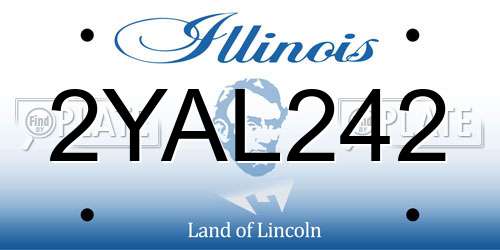 2YAL242 Illinois License Plate