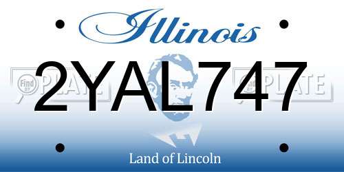 2YAL747 Illinois License Plate