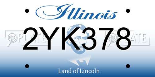 2YK378 Illinois License Plate