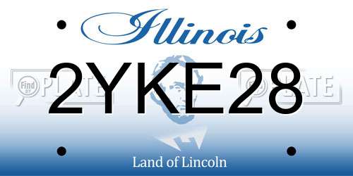 2YKE28 Illinois License Plate