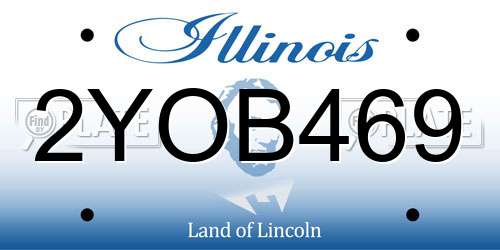 2YOB469 Illinois License Plate