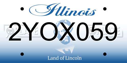 2YOX059 Illinois License Plate