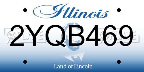 2YQB469 Illinois License Plate