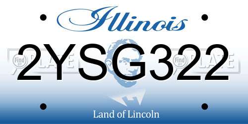2YSG322 Illinois License Plate