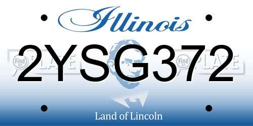 2YSG372 Illinois License Plate