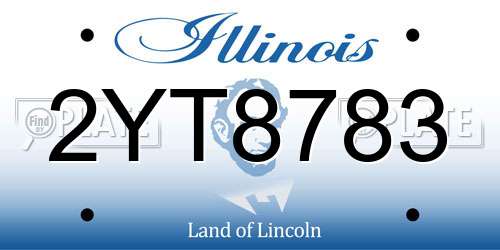 2YT8783 Illinois License Plate