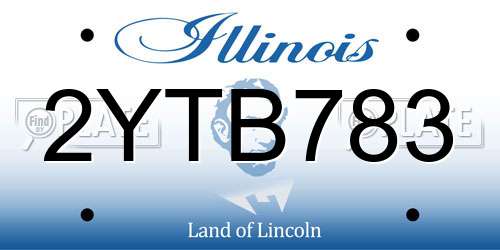 2YTB783 Illinois License Plate