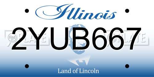 2YUB667 Illinois License Plate