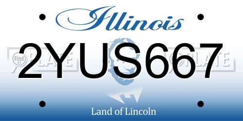 2YUS667 Illinois License Plate