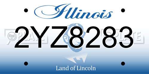 2YZ8283 Illinois License Plate