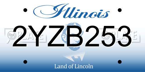 2YZB253 Illinois License Plate