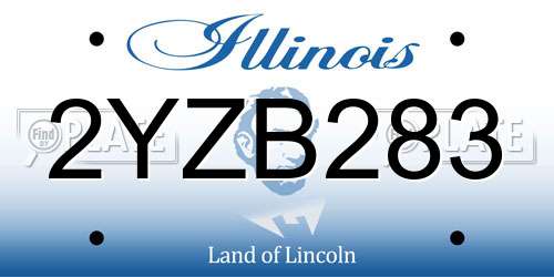 2YZB283 Illinois License Plate