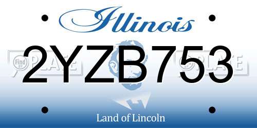 2YZB753 Illinois License Plate