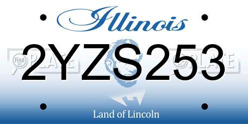 2YZS253 Illinois License Plate