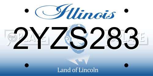 2YZS283 Illinois License Plate