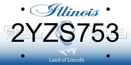 2YZS753 Illinois License Plate