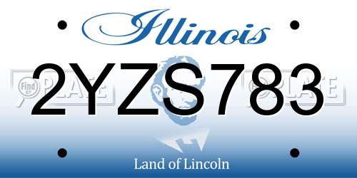 2YZS783 Illinois License Plate