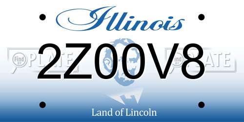2Z00V8 Illinois License Plate