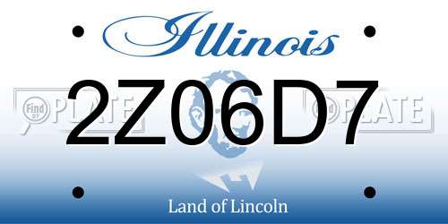 2Z06D7 Illinois License Plate