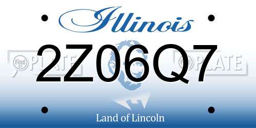 2Z06Q7 Illinois License Plate