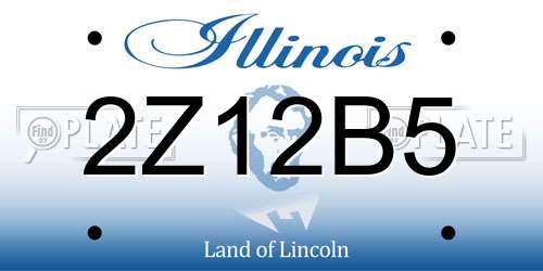2Z12B5 Illinois License Plate
