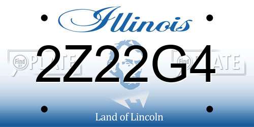 2Z22G4 Illinois License Plate