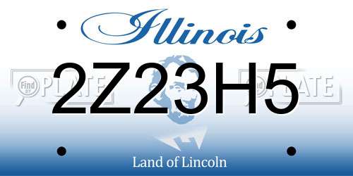 2Z23H5 Illinois License Plate