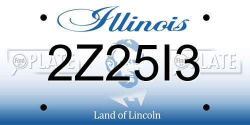 2Z25I3 Illinois License Plate