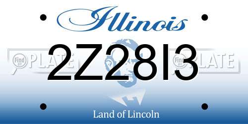 2Z28I3 Illinois License Plate