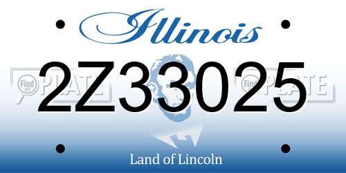 2Z33025 Illinois License Plate
