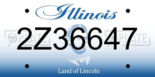 2Z36647 Illinois License Plate