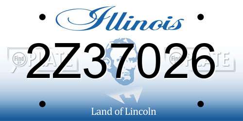 2Z37026 Illinois License Plate