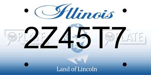 2Z45T7 Illinois License Plate