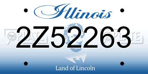 2Z52263 Illinois License Plate