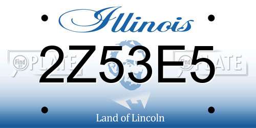 2Z53E5 Illinois License Plate