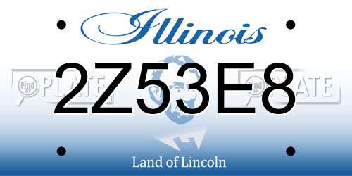 2Z53E8 Illinois License Plate