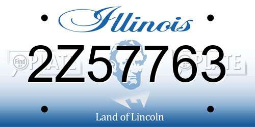 2Z57763 Illinois License Plate