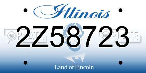 2Z58723 Illinois License Plate