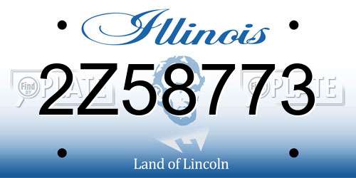 2Z58773 Illinois License Plate