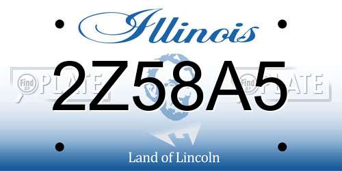 2Z58A5 Illinois License Plate