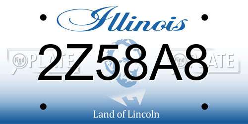 2Z58A8 Illinois License Plate