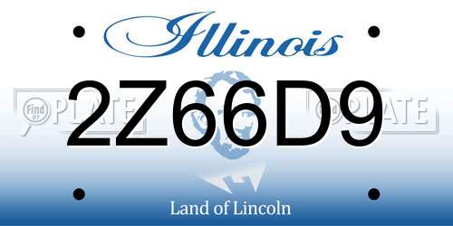 2Z66D9 Illinois License Plate