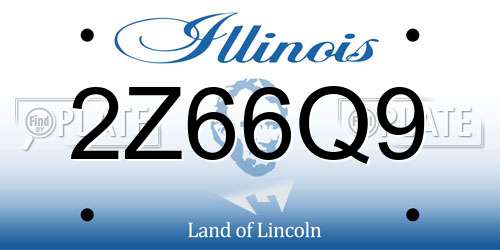 2Z66Q9 Illinois License Plate