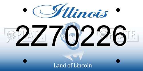 2Z70226 Illinois License Plate